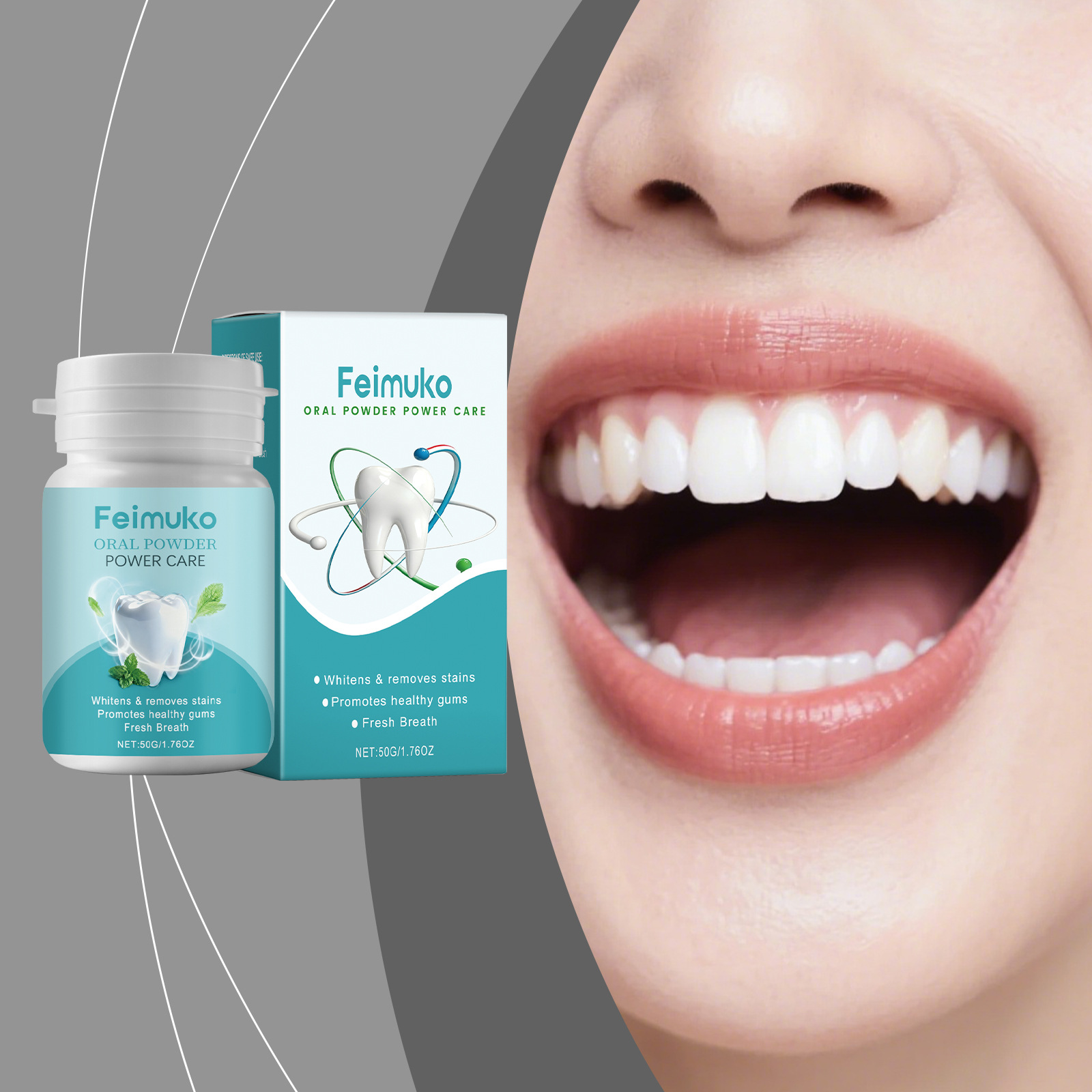 Teeth Whitening Promotion - Feimuko Polvere Orale per Rimuovere le